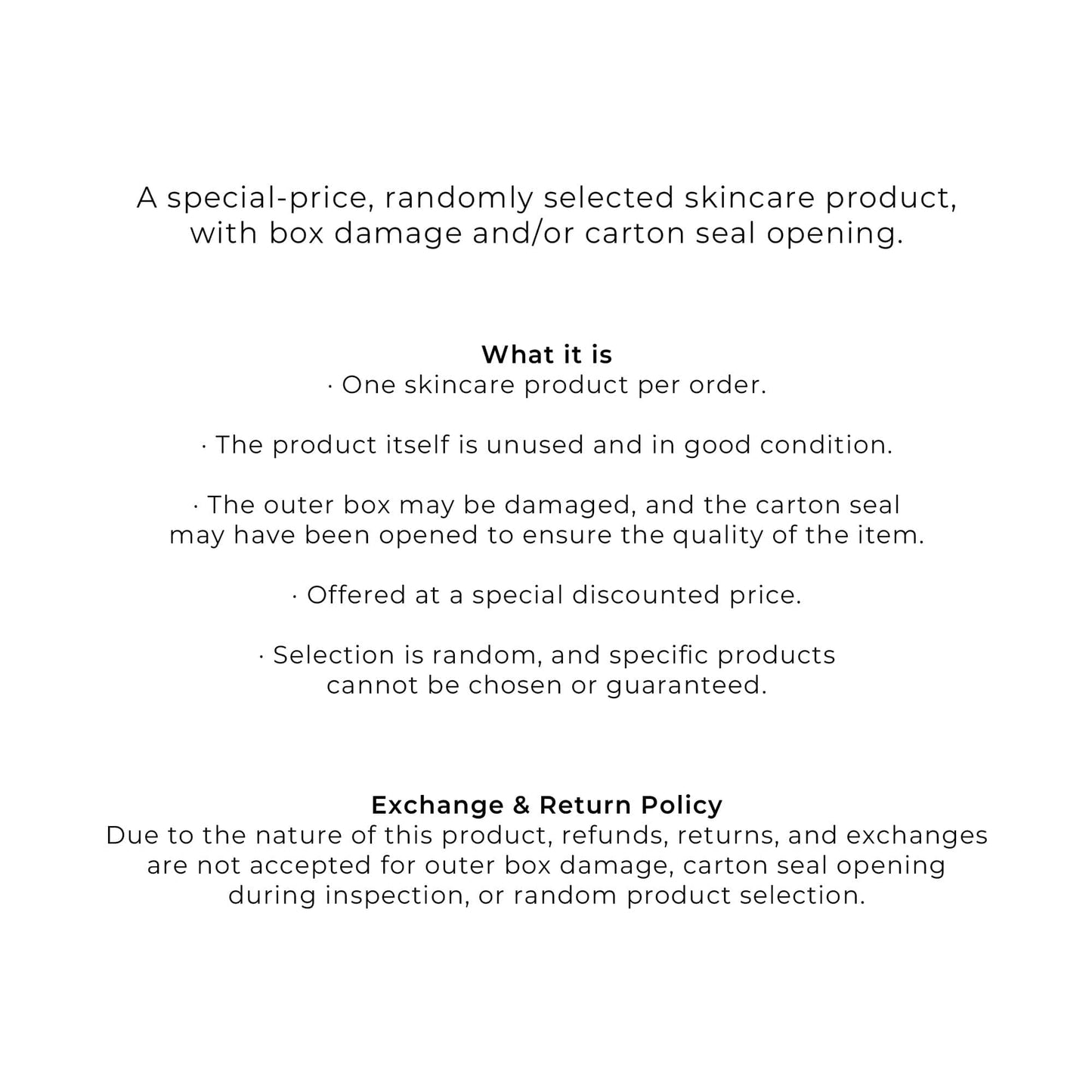 SKIN1004 Skincare Lucky Find (Box Damage Only)